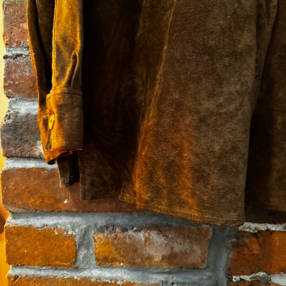 Y2k Brown Suede Button-Up Shirt - Picture 9 of 11